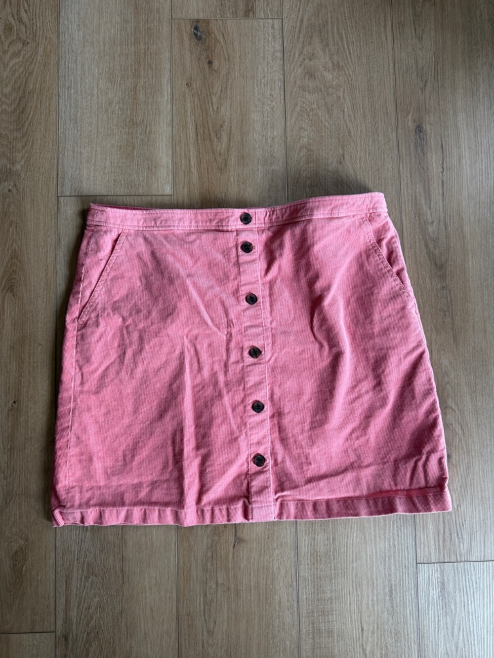 J. Crew Corduroy Rose Pink Button-Front Mini Skirt